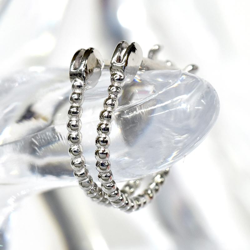 Pt900  ペア 両耳 2個 ボールフープピアス デザインフープ 1×9mm 1mm 9mm プラチナ メンズ レディース ジュエリー 送料無料 |  | 02