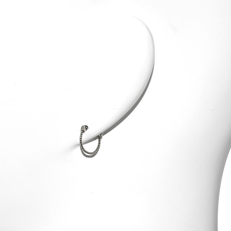 Pt900 シングル 片耳 1個 ボールフープピアス デザインフープ 1×9mm 1mm 9mm プラチナ メンズ レディース ジュエリー 送料無料 |  | 01