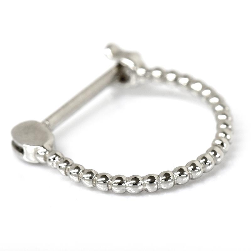 Pt900 シングル 片耳 1個 ボールフープピアス デザインフープ 1×9mm 1mm 9mm プラチナ メンズ レディース ジュエリー 送料無料 |  | 03