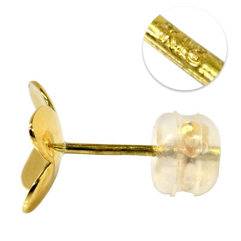 K18 ペア 両耳 2個 立体的なフラワーピアス 花 7×9mm スタッドピアス ゴールド 18金 YG メンズ レディース ジュエリー 送料無料 |  | 05