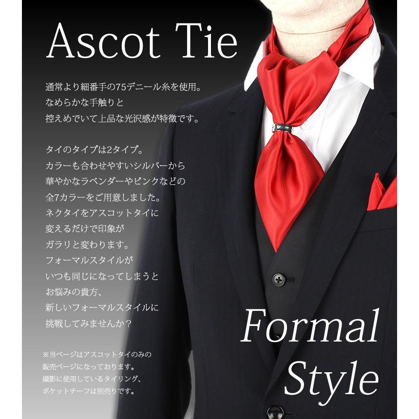 スマートビズ アスコットタイ メンズ フォーマル ネクタイ 紳士用