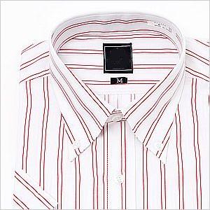 半袖ワイシャツ ボタンダウン ストライプ ワイシャツ Yシャツ メンズ 紳士用 ストライプ 赤 レッド Item スマートビズ 通販 Yahoo ショッピング