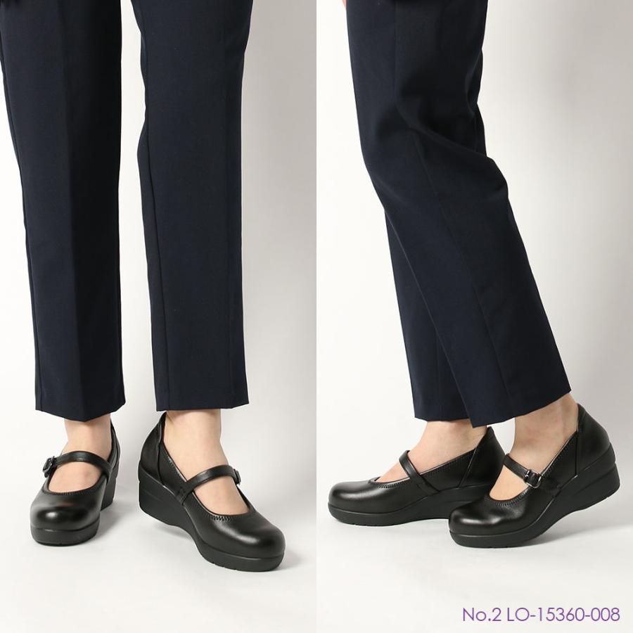 アシックスGIRO ストラップ付きパンプス 黒 約6.5cmヒール パンプス アシックス 疲れない 女性 レディース 靴 ゴムベルト