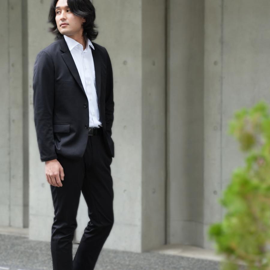 セットアップ メンズ Wewear スーツ ジャケット ストレッチ おしゃれ 上下セット 紳士用 ビジネス 洗える ファスナーなし サスティナブル ブラック ネイビーの画像