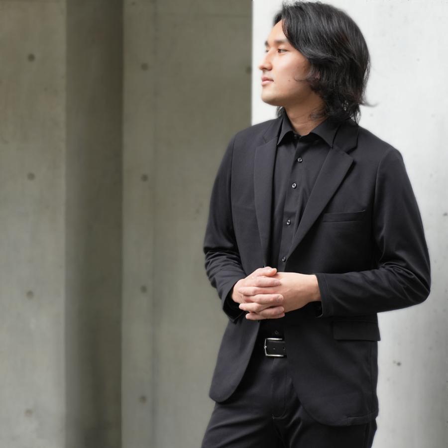 セットアップ メンズ Wewear スーツ ジャケット ストレッチ おしゃれ 上下セット 紳士用 ビジネス 洗える ファスナーなし サスティナブル ブラック ネイビーの画像