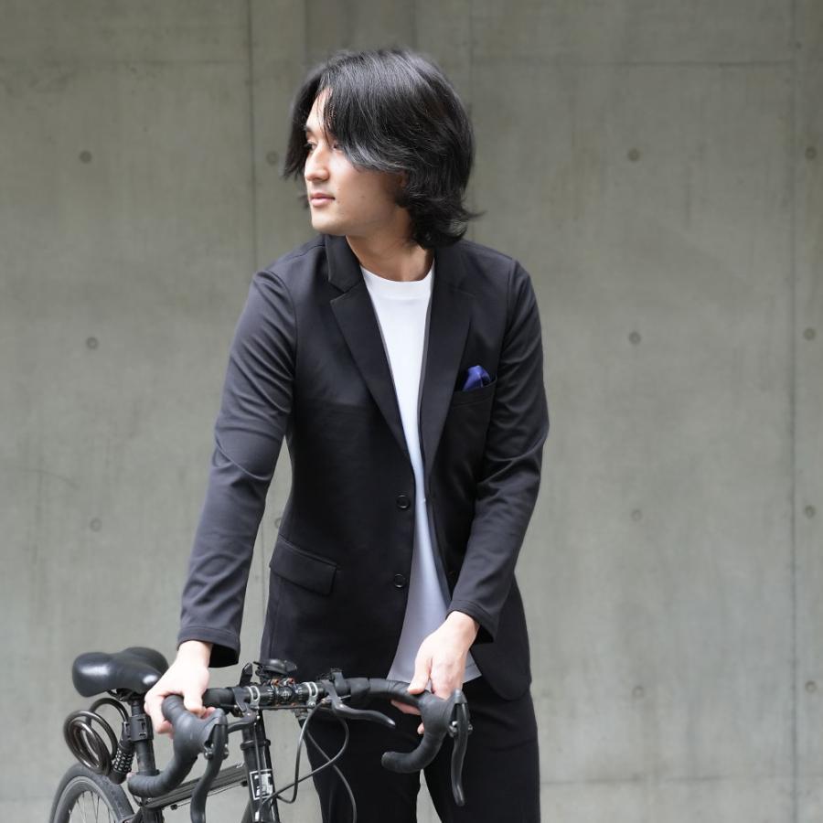 セットアップ メンズ Wewear スーツ ジャケット ストレッチ おしゃれ 上下セット 紳士用 ビジネス 洗える ファスナーなし サスティナブル ブラック ネイビーの画像