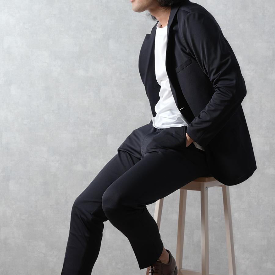 セットアップ メンズ Wewear スーツ ジャケット ストレッチ おしゃれ 上下セット 紳士用 ビジネス 洗える ファスナーなし サスティナブル ブラック ネイビーの画像
