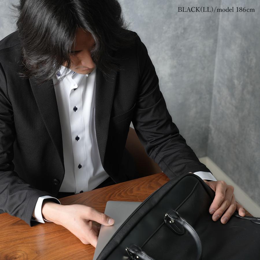 セットアップ メンズ Wewear スーツ ジャケット ストレッチ おしゃれ 上下セット 紳士用 ビジネス 洗える ファスナーなし サスティナブル ブラック ネイビーの画像