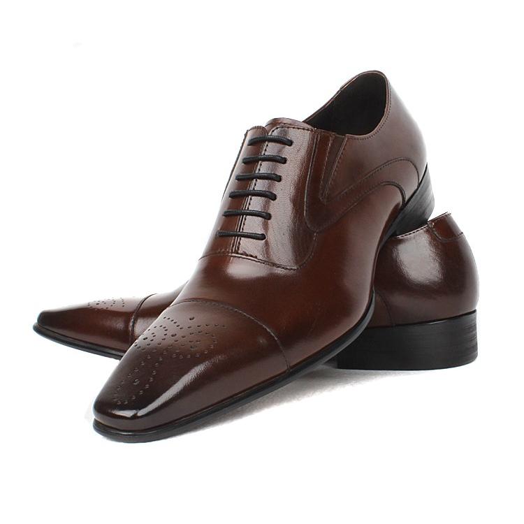 ビジネスシューズ メンズ 本革 紳士 レースアップ 紐靴 紳士靴 25.5cm革靴 通気性 豚革インソール ロングノーズ 2022-10 :