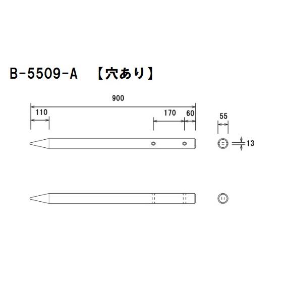 【２４本入】大研化成　万能杭　B-5509　55Φｘ900mm　２ケース(２４本入) 　樹脂製　【代引不可】【北海道・沖縄・離島配送不可】 |  | 03