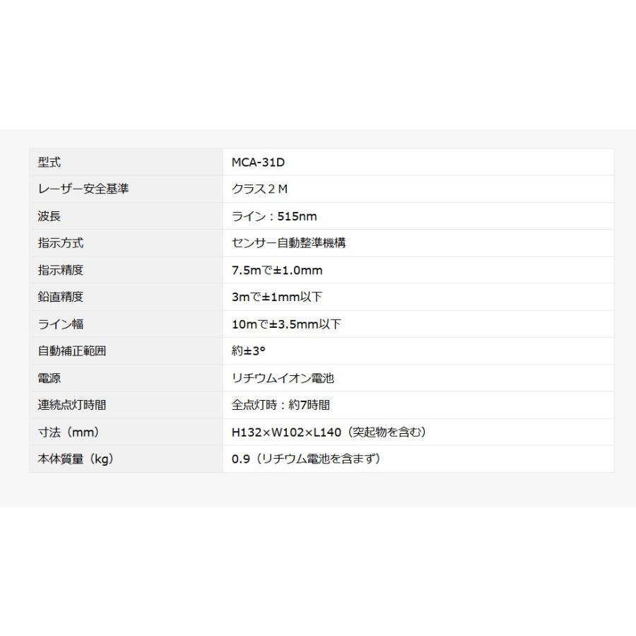 マイト工業 ダイレクトグリーンレーザー墨出し器 MCS-31D 1光源 360