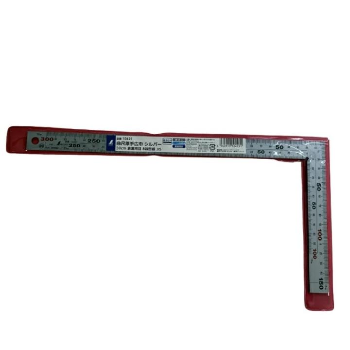 シンワ シンワ測定 #10421 曲尺厚手広巾 シルバー 30cm【正規品】 表裏
