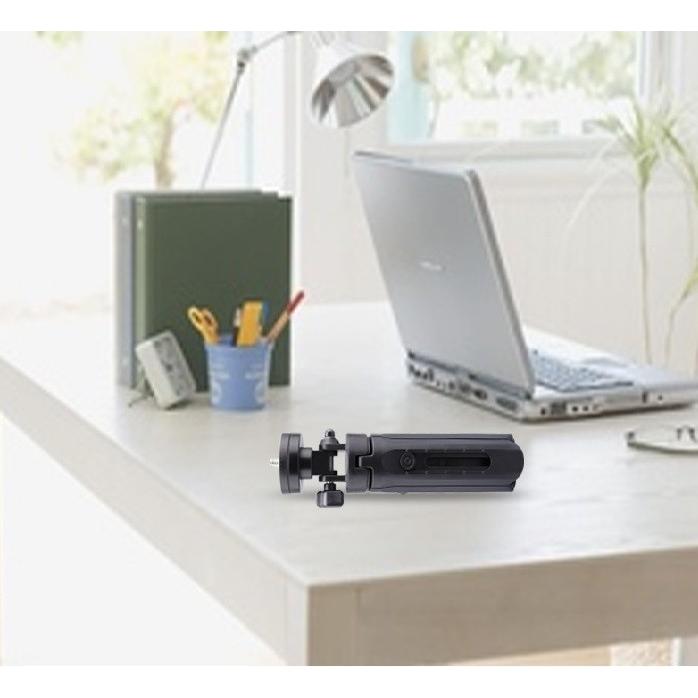 スマホ用三脚 デジカメ デジタルカメラ 三脚　iphone　ホルダー アタッチメント スマートフォン ホルダー ミニ三脚 卓上 スマートフォン 汎用ホルダー付  メール | ブランド登録なし | 02