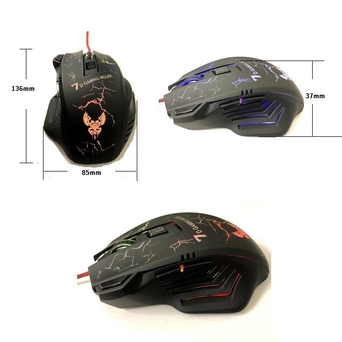 ゲーミング マウス 有線  光学式マウス 高性能  7色LED 光る DPI 4段階調節 4800DPI 高精度　アップ ゲーム   RGBライティング  繊細な操作 | ブランド登録なし | 01