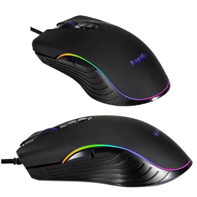 ゲーミングマウス　有線  光学式マウス 高性能  DPI4段階調整可能　5600DPI　RGBライト 光る 　高精度　アップ ゲーム   RGBライティング | ブランド登録なし
