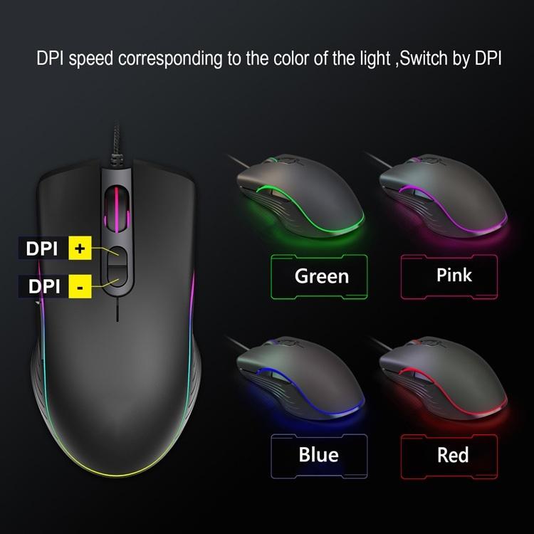 ゲーミングマウス　有線  光学式マウス 高性能  DPI4段階調整可能　5600DPI　RGBライト 光る 　高精度　アップ ゲーム   RGBライティング | ブランド登録なし | 01