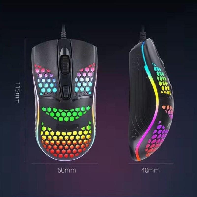 ゲーミングマウス 有線 ハニカムデザイン　RGBライト 光る　光学式マウス  有線軽量ゲーミングマウス　アップ ゲーム   RGBライティング  繊細な操作 | ブランド登録なし | 04