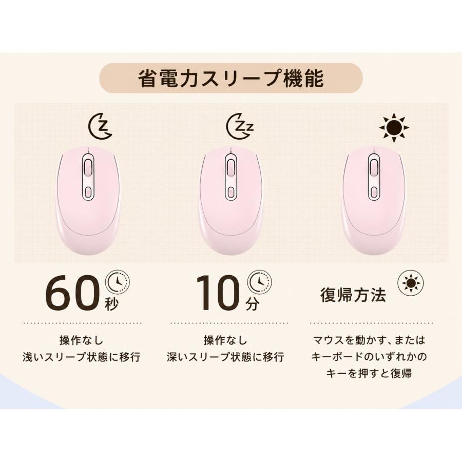 Bluetooth マウス 光学センサー ワイヤレス 高感度 USB充電 2.4GHz USBレシーバー 3段調節可能DPI 静音 無線マウス 長時間 メール便 | ブランド登録なし | 03