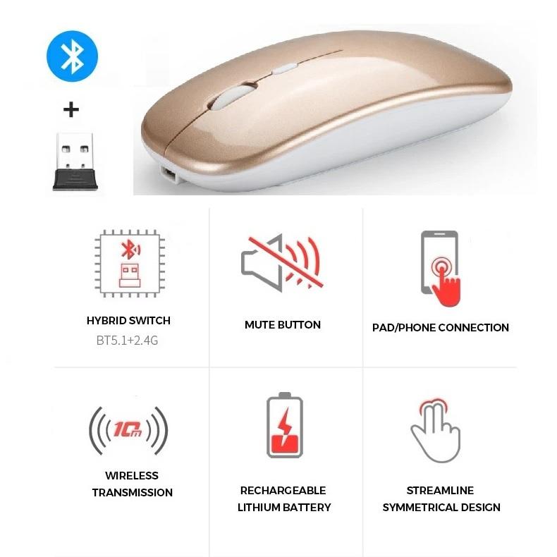 ワイヤレスマウス Bluetooth  USB充電式 マウス 高精度 2.4GHz  薄型  軽量 光学式 無線マウス | ブランド登録なし | 03