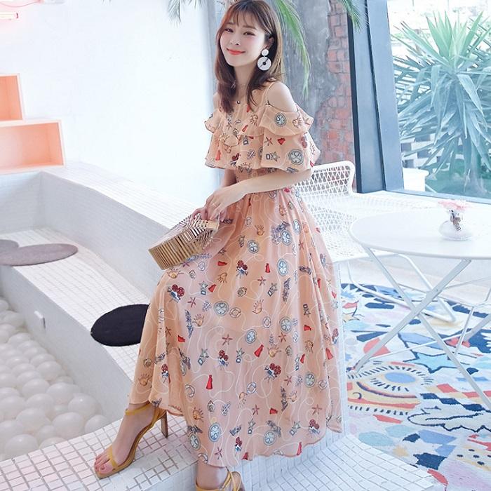 ロングワンピース ワンピース 花柄 マキシワンピース 夏 レディース  