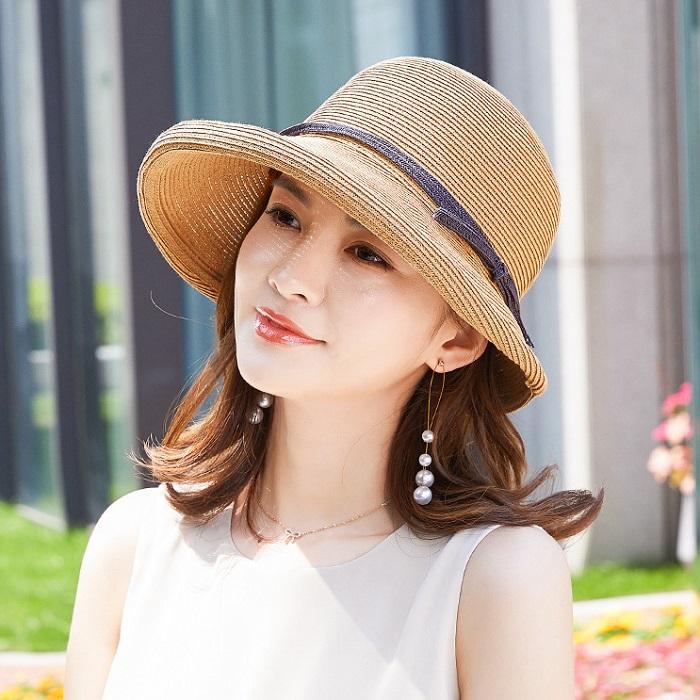 送料無料 帽子 レディース ハット 麦わら帽子 むぎわら帽子 夏 日焼け uvカット 日焼け防止  つば広 紫外線 日除け アウトドア ゴム紐 uv カット  日除け帽子 uv |  | 02