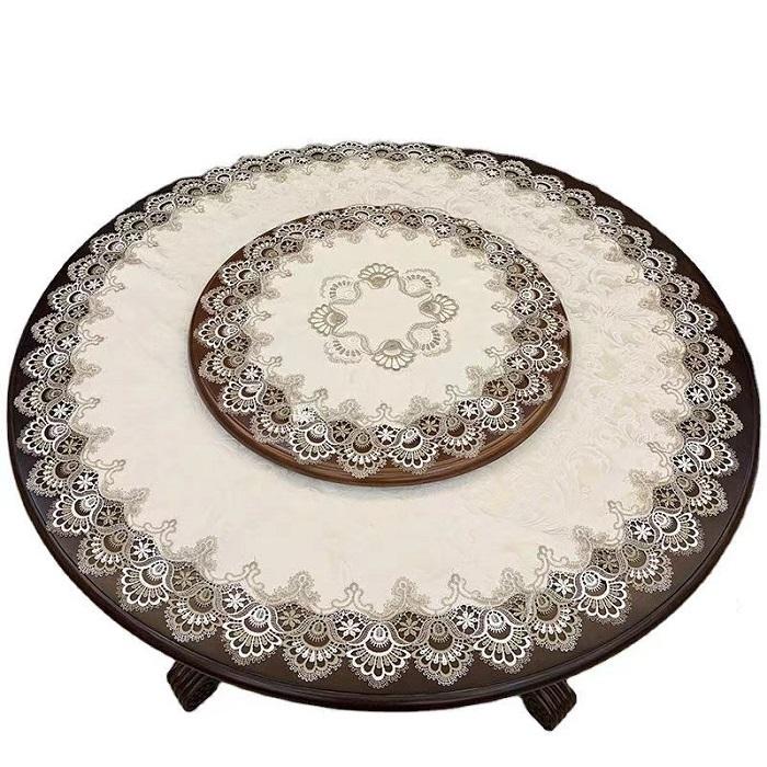 テーブルクロス レース 円形 直径約100cm 送料無料 おしゃれ かわいい ランチマット テーブルマット ラウンドクロス 食卓 マット 花 敷物 雑貨 食 | ブランド登録なし