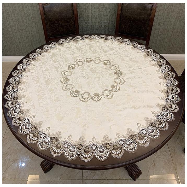 テーブルクロス レース 円形 直径約130cm 送料無料 おしゃれ かわいい ランチマット テーブルマット ラウンドクロス 食卓 マット 花 敷物 雑貨 食 | ブランド登録なし | 01