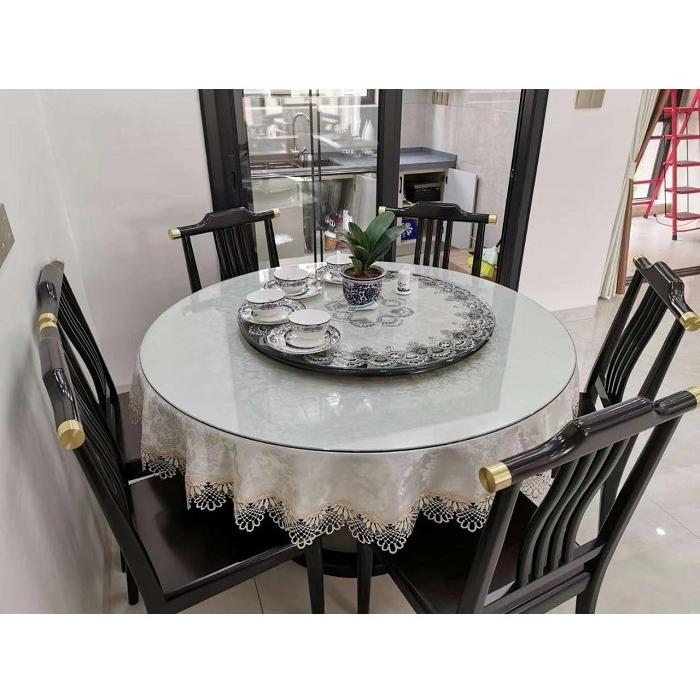 テーブルクロス レース 円形 直径約130cm 送料無料 おしゃれ かわいい ランチマット テーブルマット ラウンドクロス 食卓 マット 花 敷物 雑貨 食 | ブランド登録なし | 03