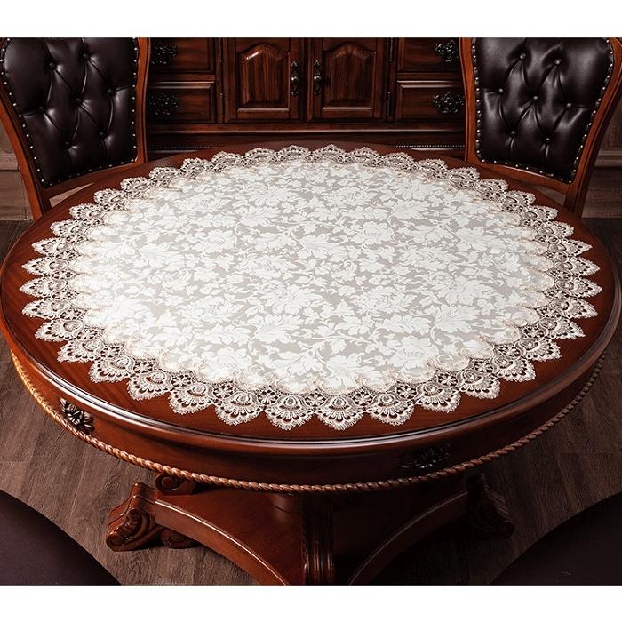 テーブルクロス レース 円形 直径約140cm 送料無料 おしゃれ かわいい ランチマット テーブルマット ラウンドクロス 食卓 マット 花 敷物 雑貨 食 | ブランド登録なし | 02