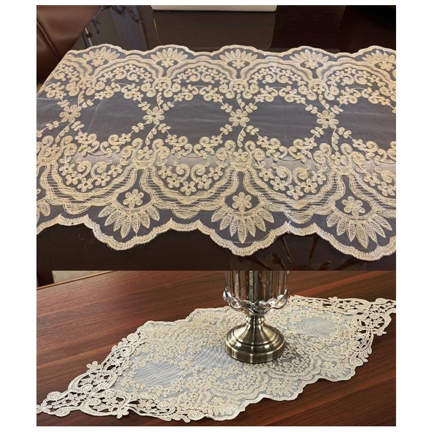 テーブルクロス レース 送料無料 おしゃれ かわいい ランチマット テーブルマット ラウンドクロス 食卓 マット 花 敷物 雑貨 食卓 水洗い可 北欧 約30x250cm ゴ |  | 01