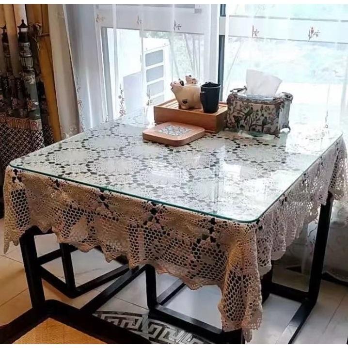 テーブルクロス 約130x130cm（正方形）  送料無料 おしゃれ かわいい テーブルマット ラウンドクロス 食卓 ソファー テレビ マット 花 敷物 雑貨 食卓 水洗い可 |  | 01