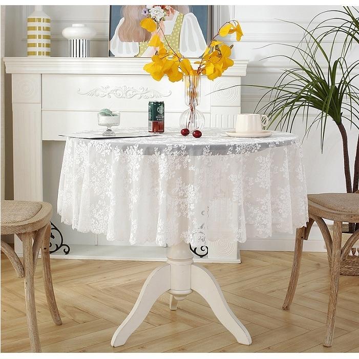 テーブルクロス レース 円形 直径約200cm 送料無料 おしゃれ かわいいテーブルマット ラウンドクロス 食卓 マット 花 敷物 雑貨 食卓 水洗い可 北欧 ホワイト |  | 01