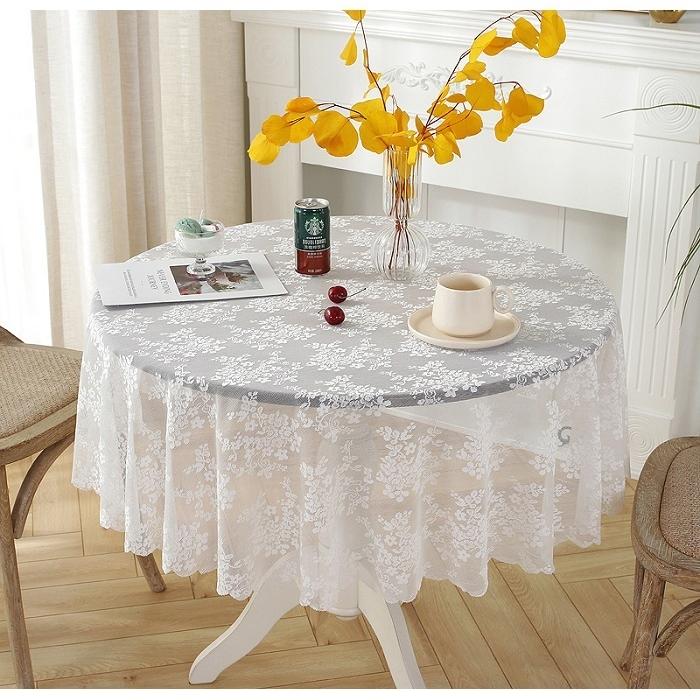 テーブルクロス レース 円形 直径約200cm 送料無料 おしゃれ かわいいテーブルマット ラウンドクロス 食卓 マット 花 敷物 雑貨 食卓 水洗い可 北欧 ホワイト |  | 02