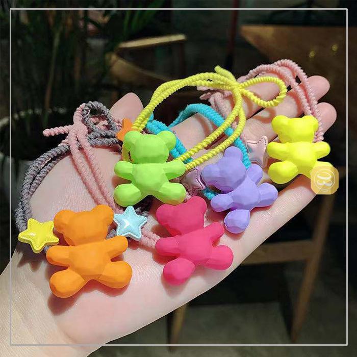 ヘアゴム おしゃれ ヘアバンド 輪ゴム クマの形 星 カラフル ヘア