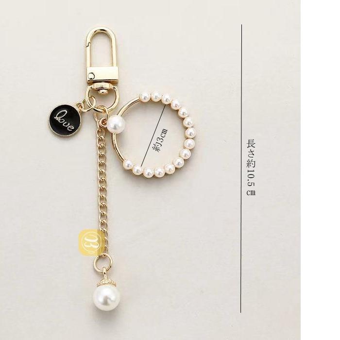 バッグチャーム 円形 ハート 菱形 レディース キーリング アクセサリー
