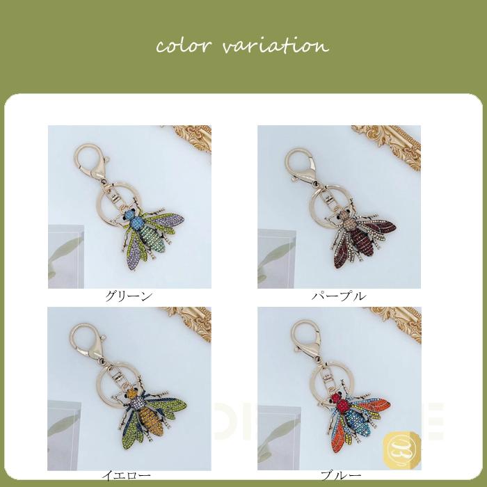 蜂 バッグチャーム 動物 キラキラ モチーフ ラインストーン 上品