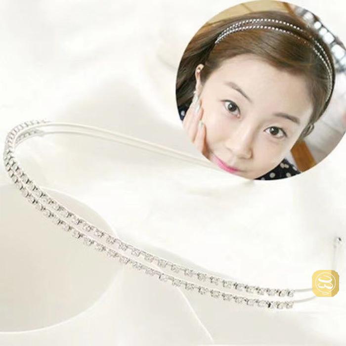 美品 acca 3連 スワロフスキー ラインストーン カチューシャ シルバー黒 セール】【jiasecond.】ラメカチューシャ / ヘアアクセサリー