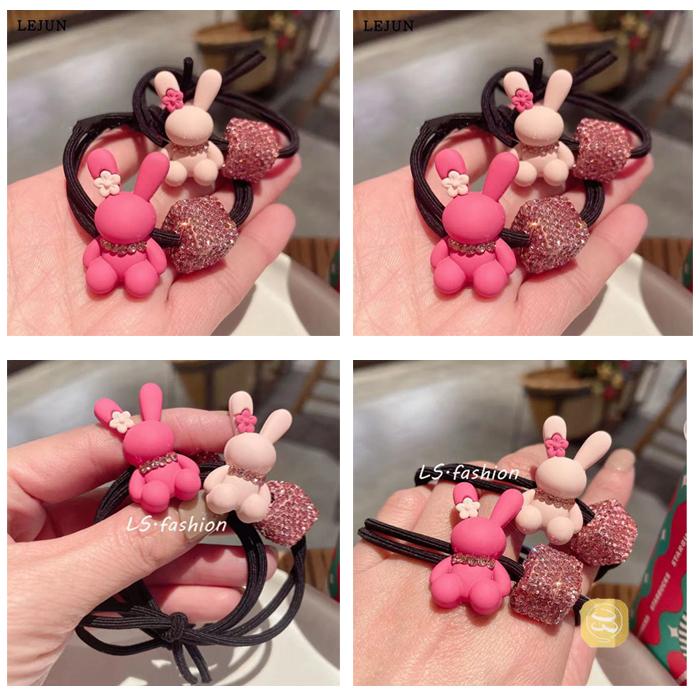 キラキラ コスモス 秋の里 うさぎ ハート ヘアゴム