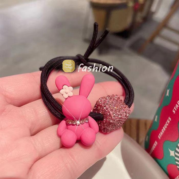 うさぎヘアゴム おしゃれ ヘアバンド キラキラ輪ゴム 動物