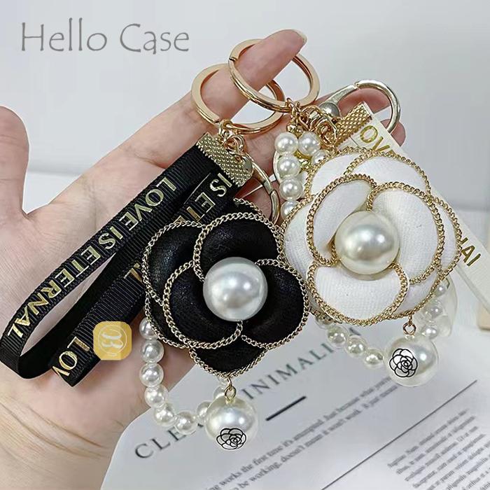 フラワー型チャーム付きキーホルダー 0_cfab76685eff5ab912a6b18f0e3e