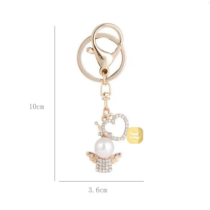 可愛い天使 バッグチャーム キラキラキーリング キーホルダー 上品