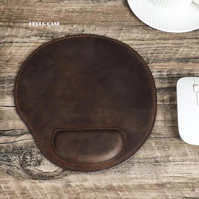 リストレスト一体型マウスパッド 本革 マウスパッド レザー 人間工学