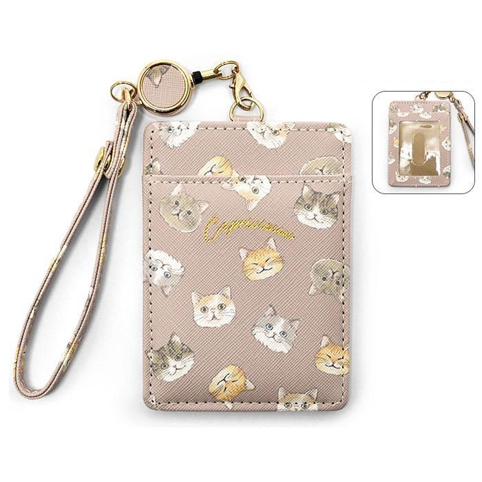 ねこパスケース ネコ 猫グッズ 定期入れ 猫柄 グッズ Suica入れ リール