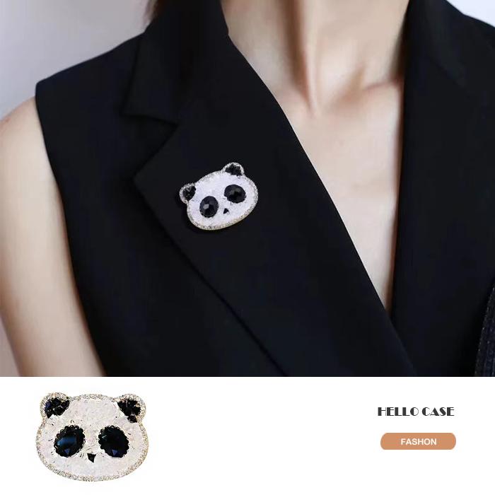 パンダ ブローチ キラキラ ファッション 可愛い キルトピンぱんだ