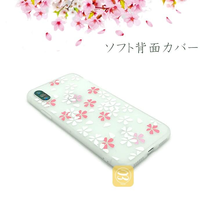 iPhone XR Xs max 花柄 桜 スマホケース ソフトケース さくら お花見