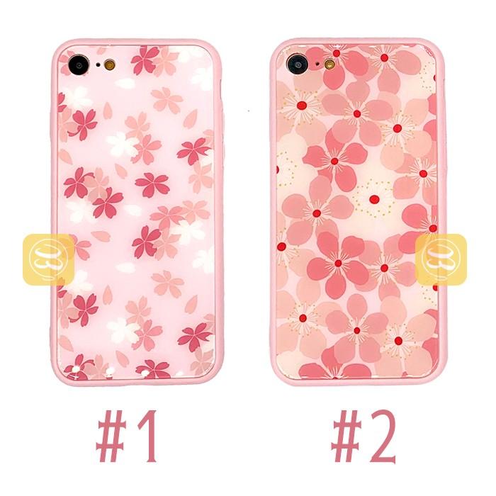 iPhone Xs ケース 7 Plus 花柄 桜 スマホケース ガラスケース