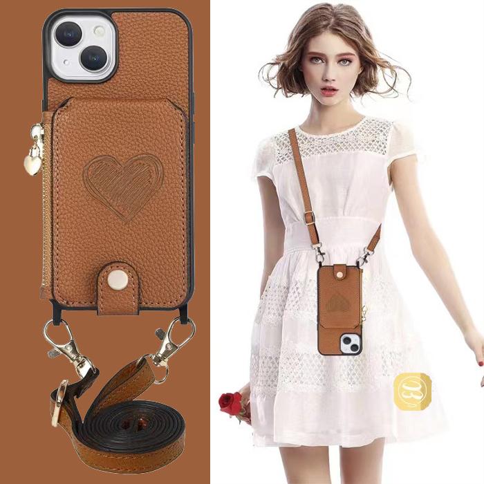 iPhone 15 ケース 12 Pro スマホケース 13 カード入れ付き ショルダー