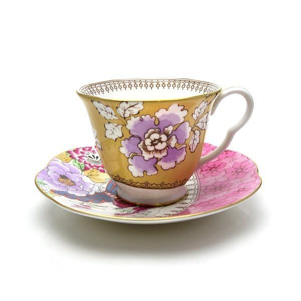 ウェッジウッド ハーレクイン コレクション バタフライブルーム ティーカップ＆ソーサー イエロー 1402989459スマートギフト