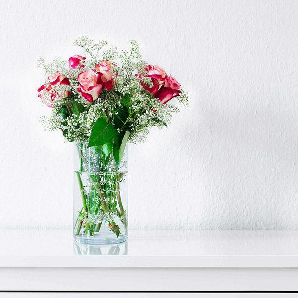 名前が入るオシャレな花瓶 フラワーベース シリンダー S シンプルだけど素敵なフラワーベース結婚祝い 新築祝い 開店祝い のプレゼントに |  | 02