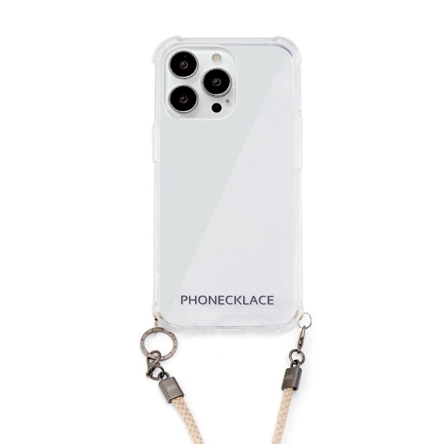 PHONECKLACE ロープショルダーストラップ付きクリアケースfor iPhone 13 Pro ベージュ｜smartitemshop
